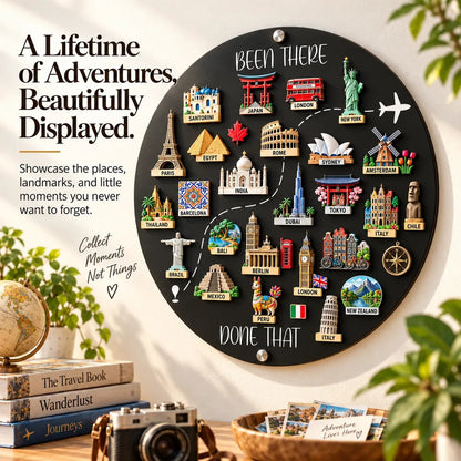 🌍 Travel Magnet Display Board - Been There Done That Souvenir Holder