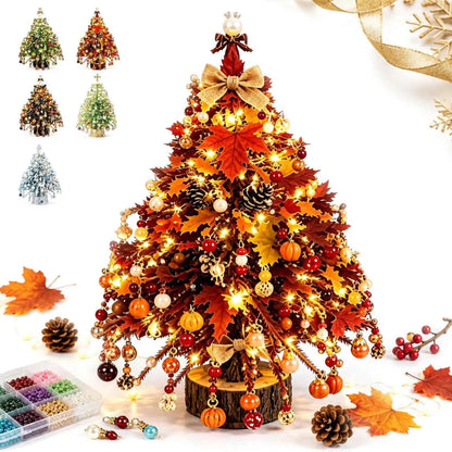 🎄 DIY Crystal Bead LED Christmas Tree Craft Kit with Warm Lights 💎
