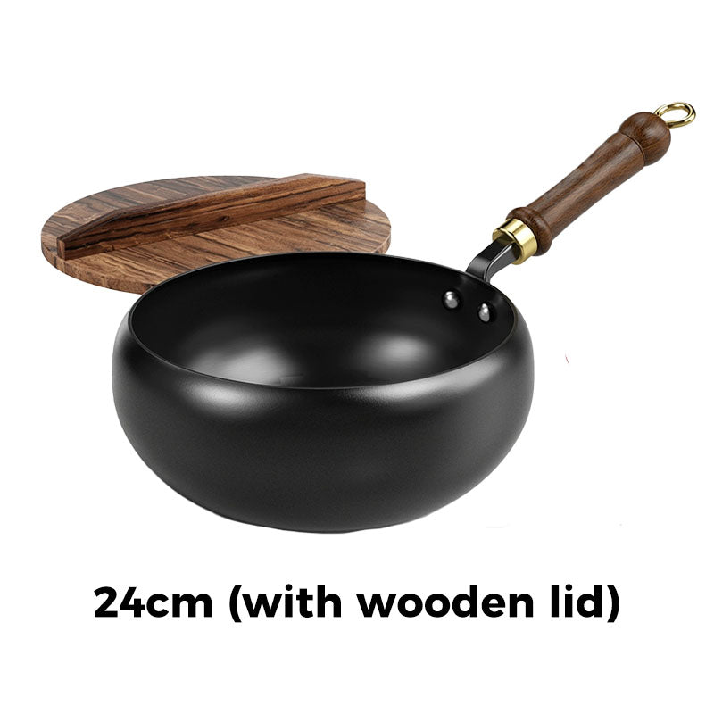 🍳 Uncoated Cast Iron Wok – Deep Iron Cooking Pan
