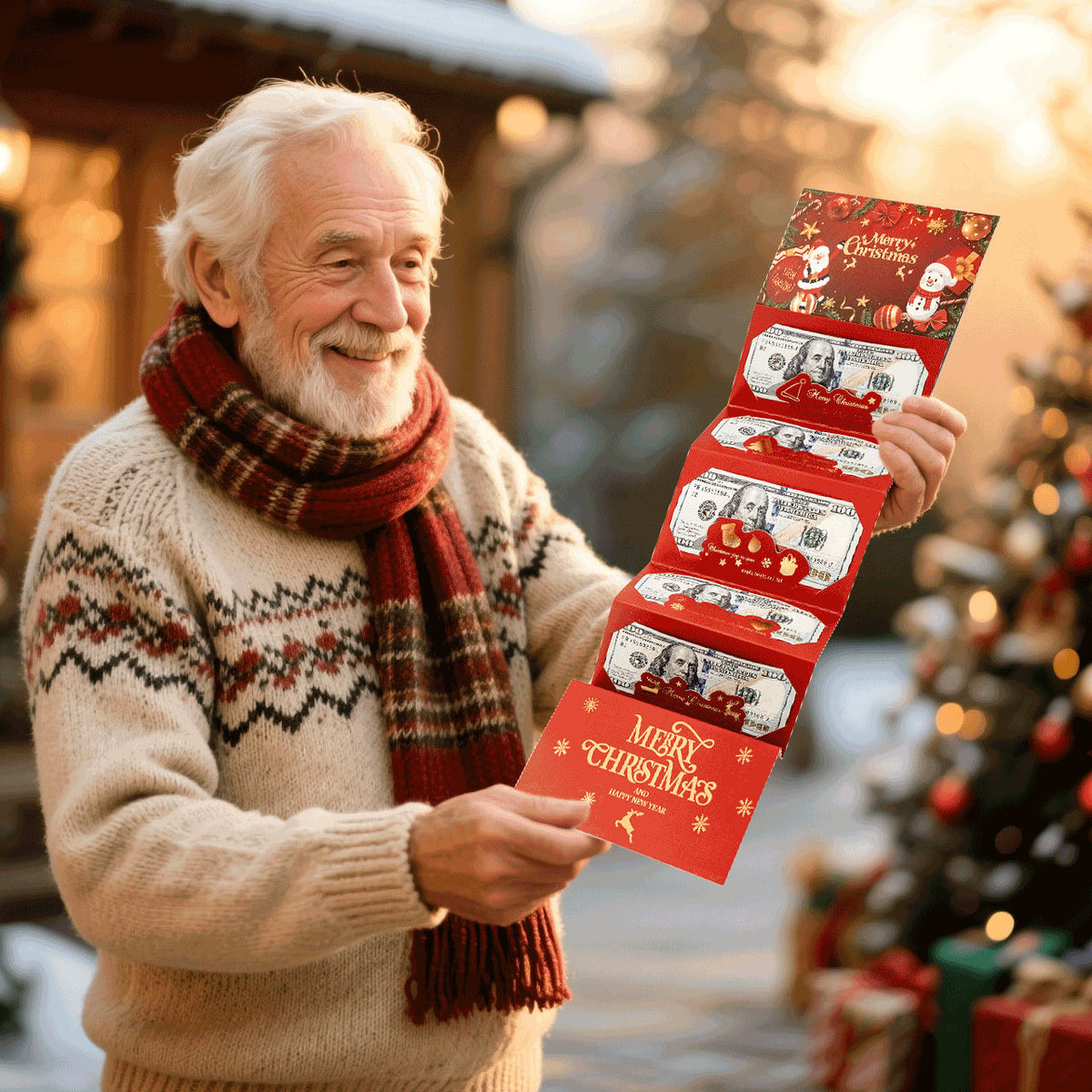 🎁 Foldable Surprise Christmas Cash Gift Envelope – Pop-Up Holiday Money Holder ✨