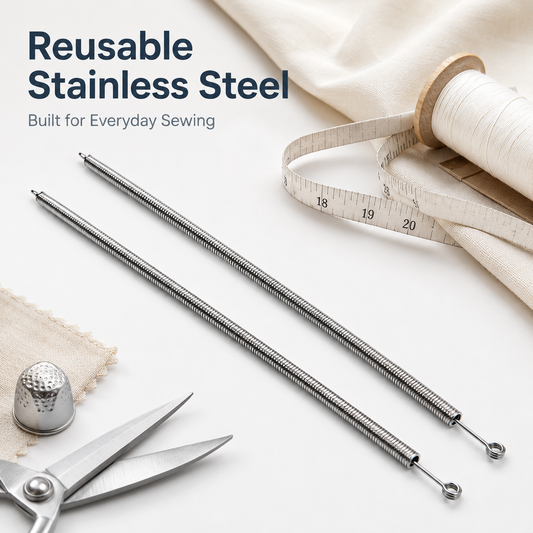 25cm Spring Loop Threader, Flexible Stainless Steel Drawstring Threader Tool,Bendable Multi-Purpose Cord Threading Tool for Eyelets, Elastic and Lace