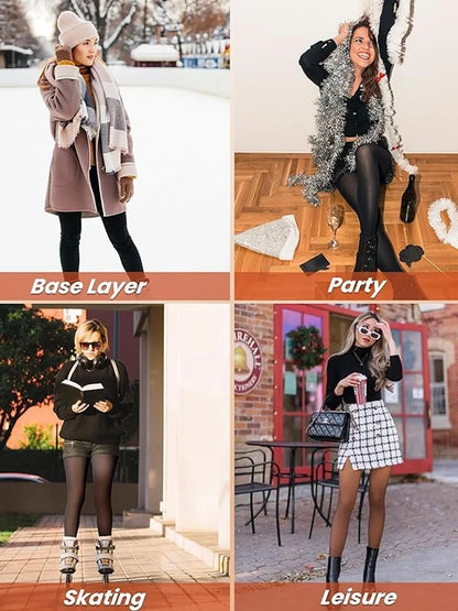 🔥 Magic Fleece-Lined Leggings – One-Seam Design, 5" Compression Waist & Sheer-Look Warmth