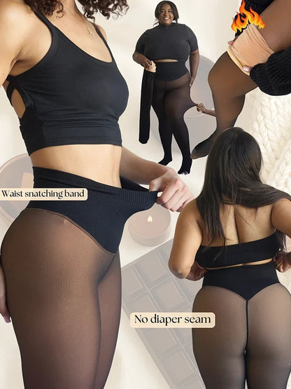 ❄️Magic Fleece-Lined Leggings with Compression Band & One-Seam Design✨