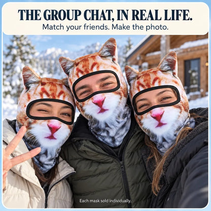 🐱 3D Cat Balaclava – Lightweight Cat Ear Ski Mask & Costume 🎭