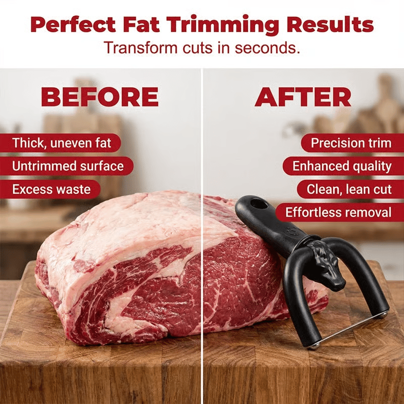🥩 Precision Meat Fat Trimmer – Ergonomic Stainless Steel Meat Trimming Tool 🔪