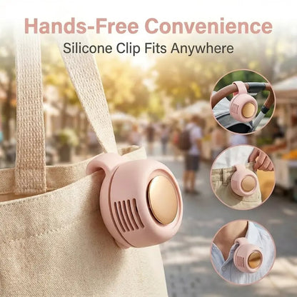 🏕️ Summer Outing Essential – Bladeless Clip Fan for Stroller, Desk, Waist & Phone