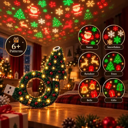 🎄 50% OFF Christmas Projector Night Light ✨ USB Holiday Wall Projector