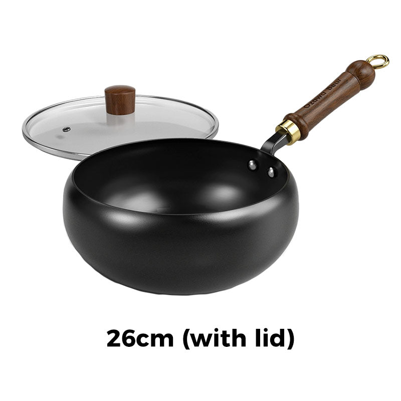 🍳 Uncoated Cast Iron Wok – Deep Iron Cooking Pan