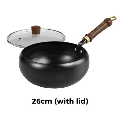 🍳 Uncoated Cast Iron Wok – Deep Iron Cooking Pan