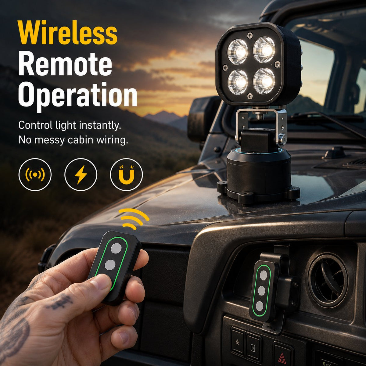 🏕️ Omni-Directional Magnetic LED Pod Light - 360° Off-Road & Camping Work Light 💡