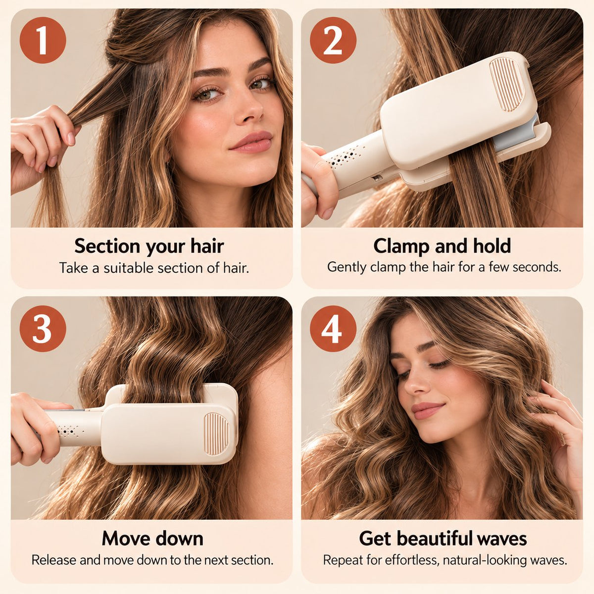✨ 32mm Wavy Hair Curler - Ceramic Automatic Beach Wave Iron 🌊