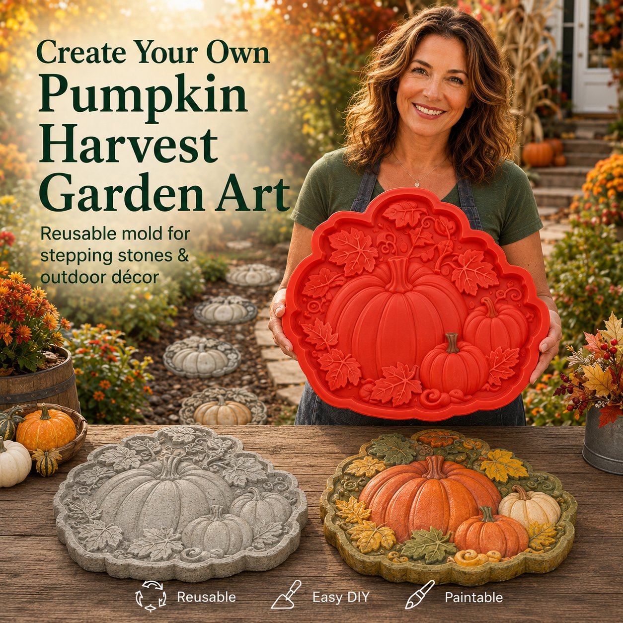 💥 LAST DAY 50% OFF - 🌻 Reusable Sunflower Stepping Stone Mold