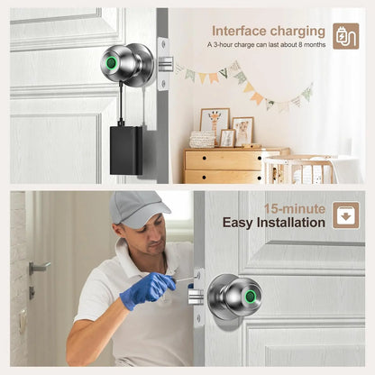 🔒✨Smart Biometric Door Lock, supports Fingerprint, Passcode & App Access🏡