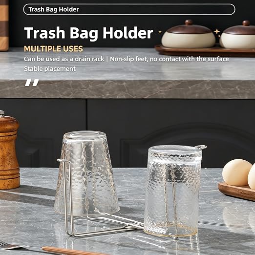 ♻️304 Stainless Steel Foldable Garbage Bag Holder