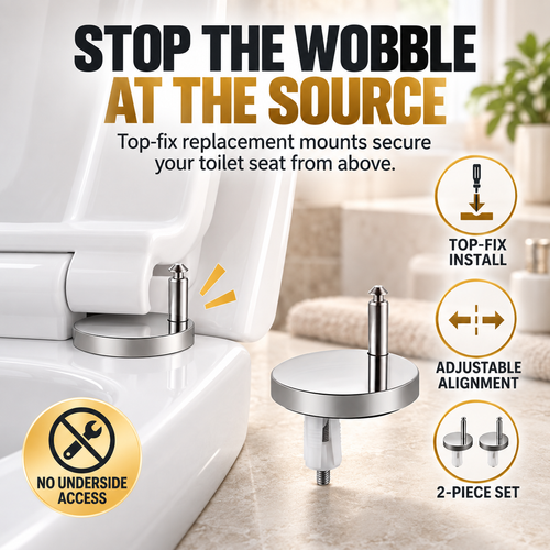 🔩 Top-Fix Toilet Seat Expansion Hinge Repair Kit – Rock-Solid Wobble Fix 🚽