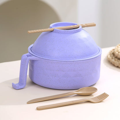 🍜 Microwavable Wheat Straw Ramen Bowl Set With Utensils 🥢