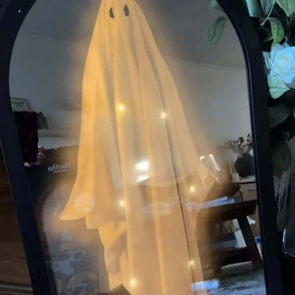 👻Halloween Magical Illusion Ghost Mirror with LED Backlit Ambient Night Light 👻🔮