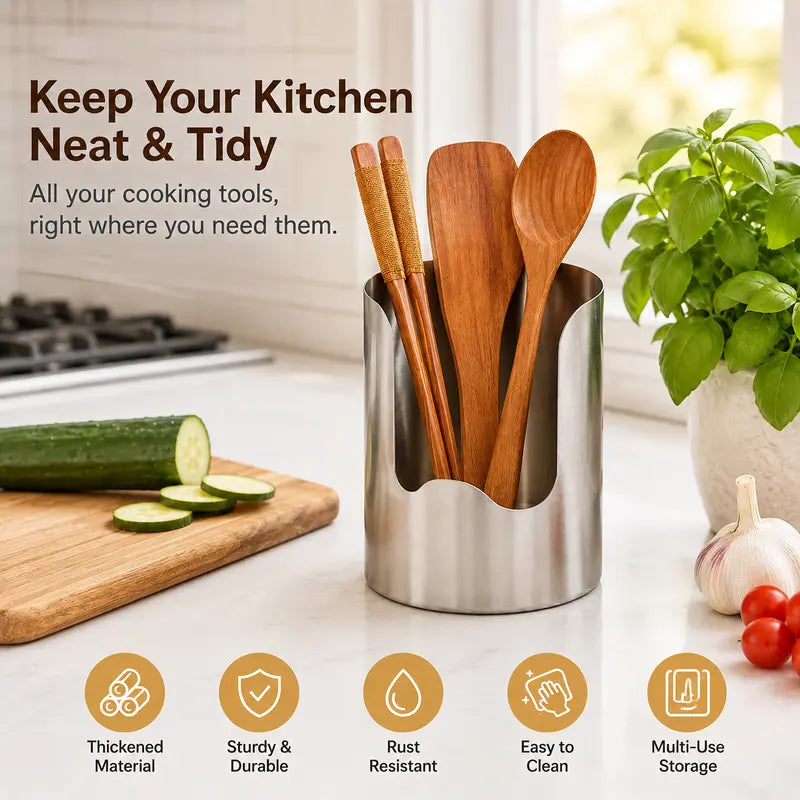 🍳 Stainless Steel Cutlery and Pot Lid Organizer