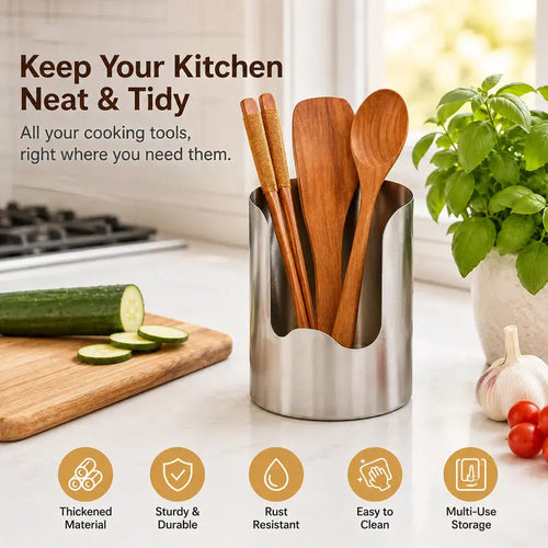 🍳 Stainless Steel Cutlery and Pot Lid Organizer