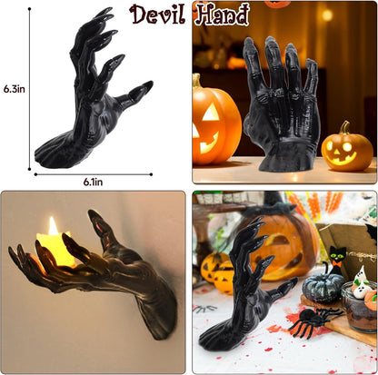 🎃 Creepy Reaching Hands Wall Decor with LED Candles – Instant Haunted Halloween Vibes 🕯️