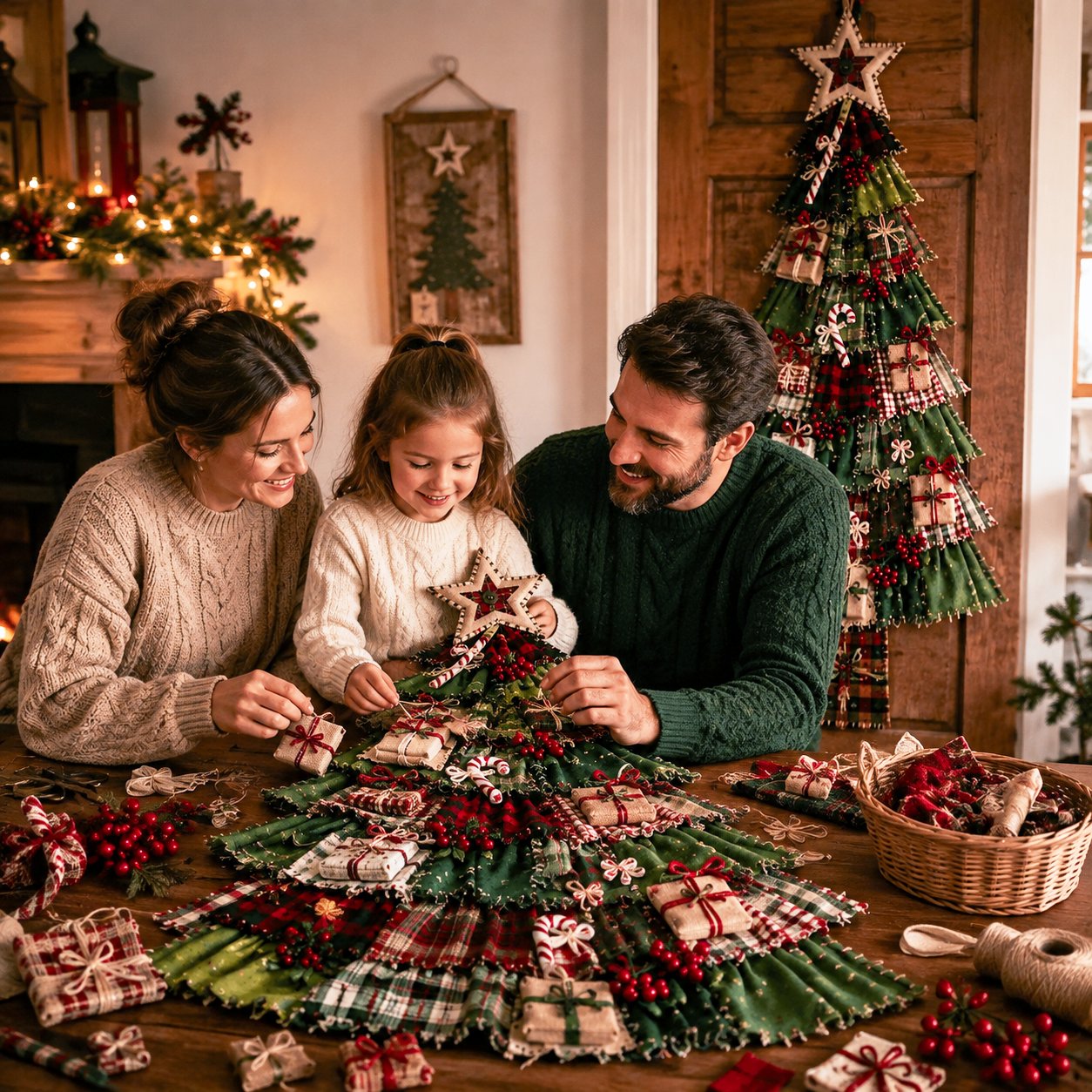 🎄 DIY Oversized Patchwork Christmas Tree Door Hanging Kit – 51" Holiday Craft ✨