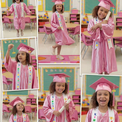 Kindergarten Graduation Outfit Class of 2026 Satin Graduation Cap