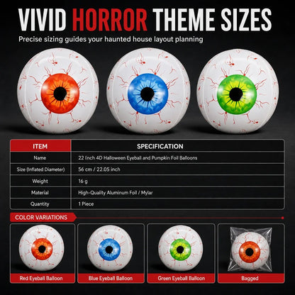 🔥HOT SALE 49% OFF🎃 Giant 22' 4D Eyeball Balloons | Creepy Halloween Party Decorations for Spooky Home & Garden