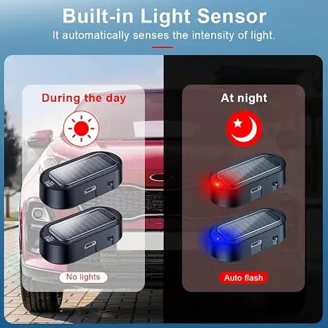 🚨 Solar Powered Simulated Car Alarm LED Warning Light | Wireless Anti-Theft Strobe Beacon 🚗