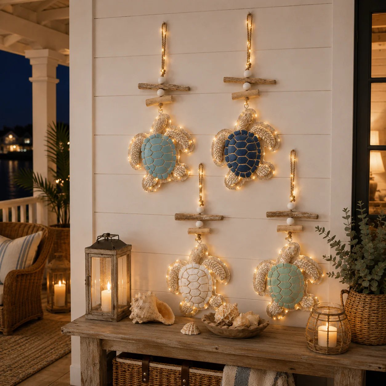 🐢✨ Glowing Sea Turtle Wall Art – Coastal Ocean Decor