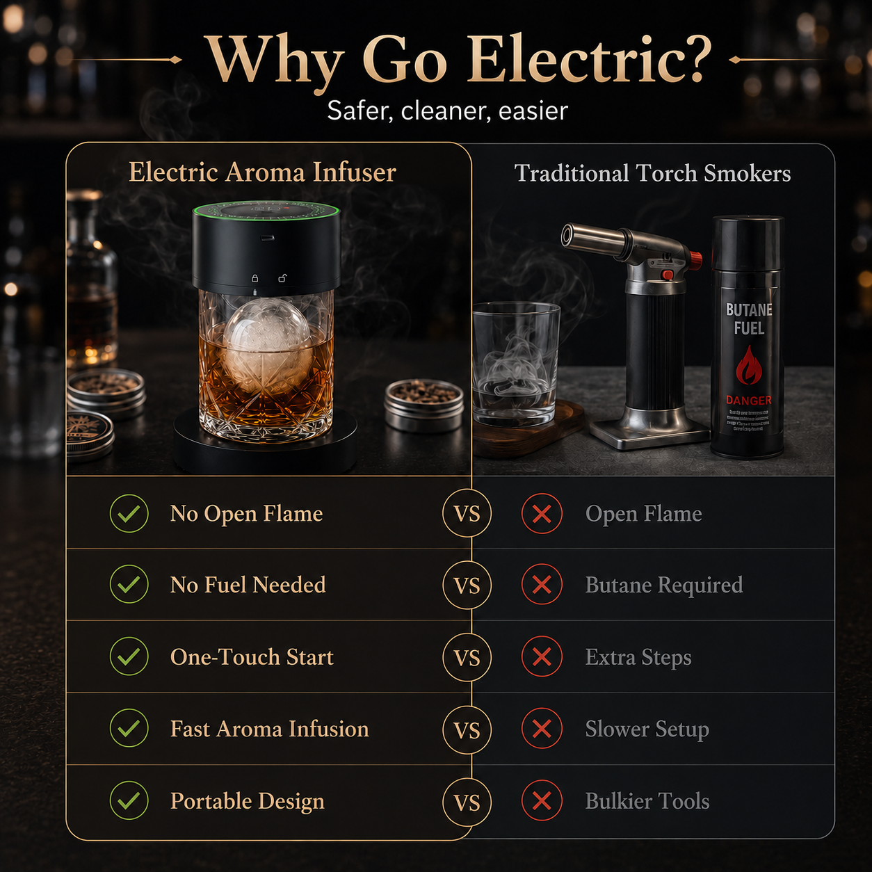 ✨ Electric Aroma Infuser Kit – Whiskey & Cocktail Wood Smoke Infuser