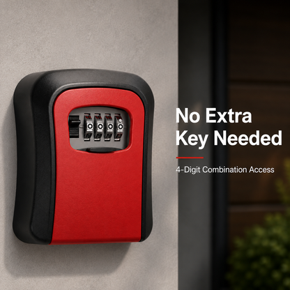 🔐 Wall-Mounted 4-Digit Combination Key Lock Box – Weatherproof Outdoor Key Safe ✨