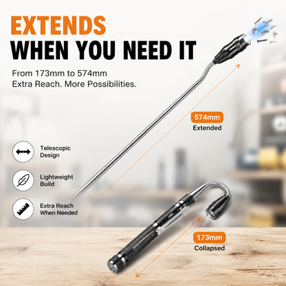 🔦 Telescopic Magnetic LED Pickup Tool Flashlight 🧲