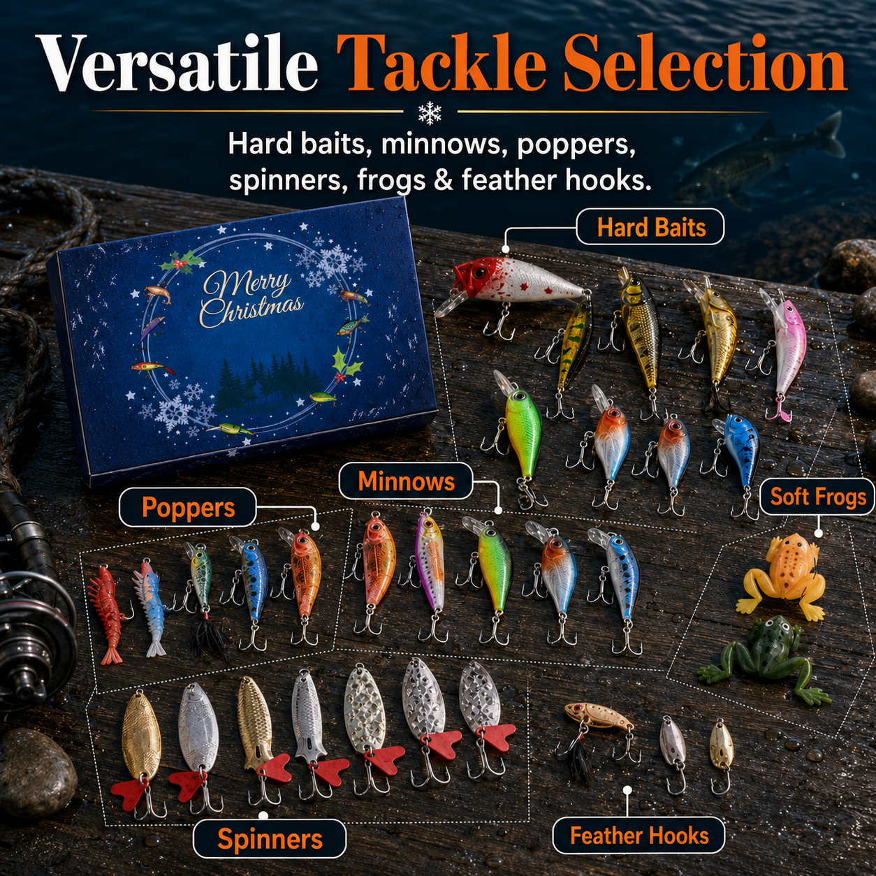 🎣 24-Day Fishing Lure Advent Calendar | Daily Tackle Surprise Box 🎄