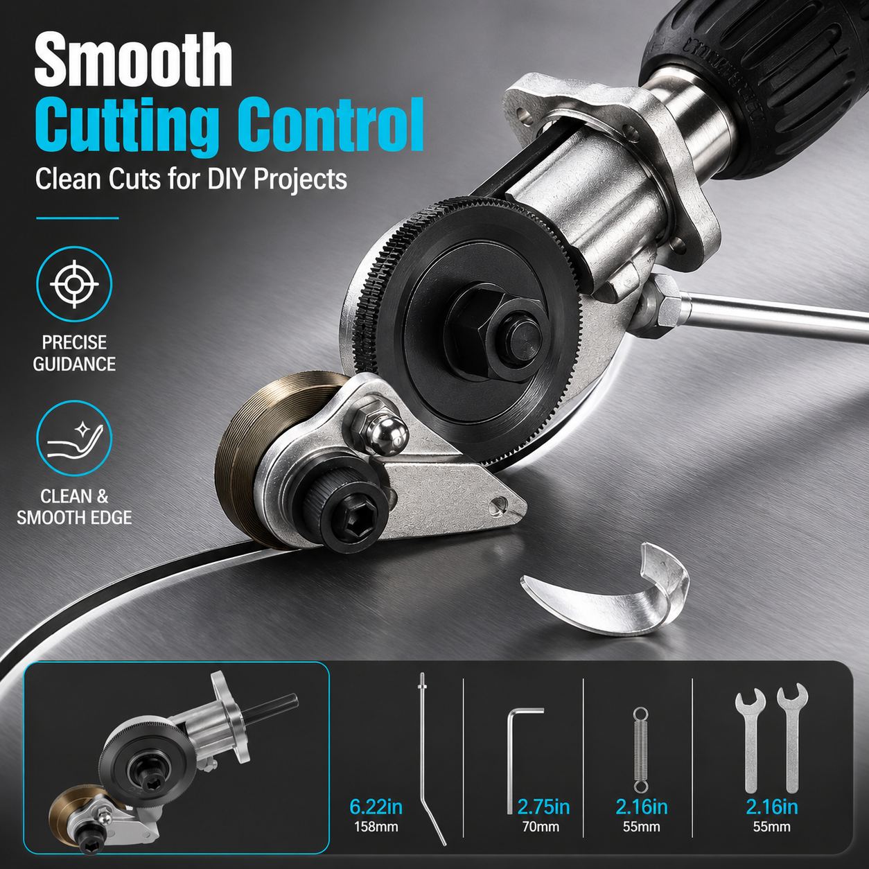 ⚡ High-Speed Drill Metal Cutter Attachment – Cut Sheet Metal Faster & Easier
