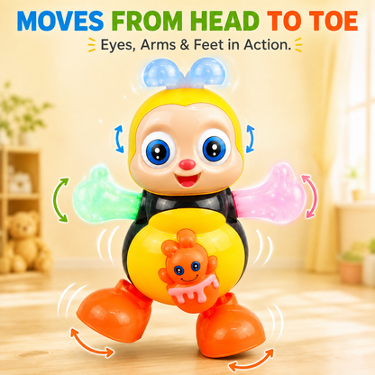 🐝 Musical Dancing Bee Toy with Lights, Music & Rolling Eyes 🎶