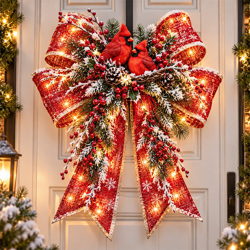 🎀 Last Day 50% OFF🔥Giant Light-Up Christmas Bows – Oversized Festive Door Decor ✨