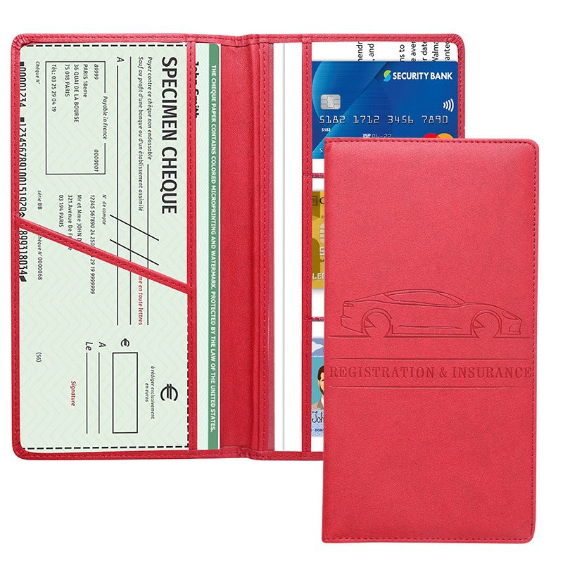 🚗 PU Leather Car Document Organizer – Keep Registration & Insurance Cards Neat ✨
