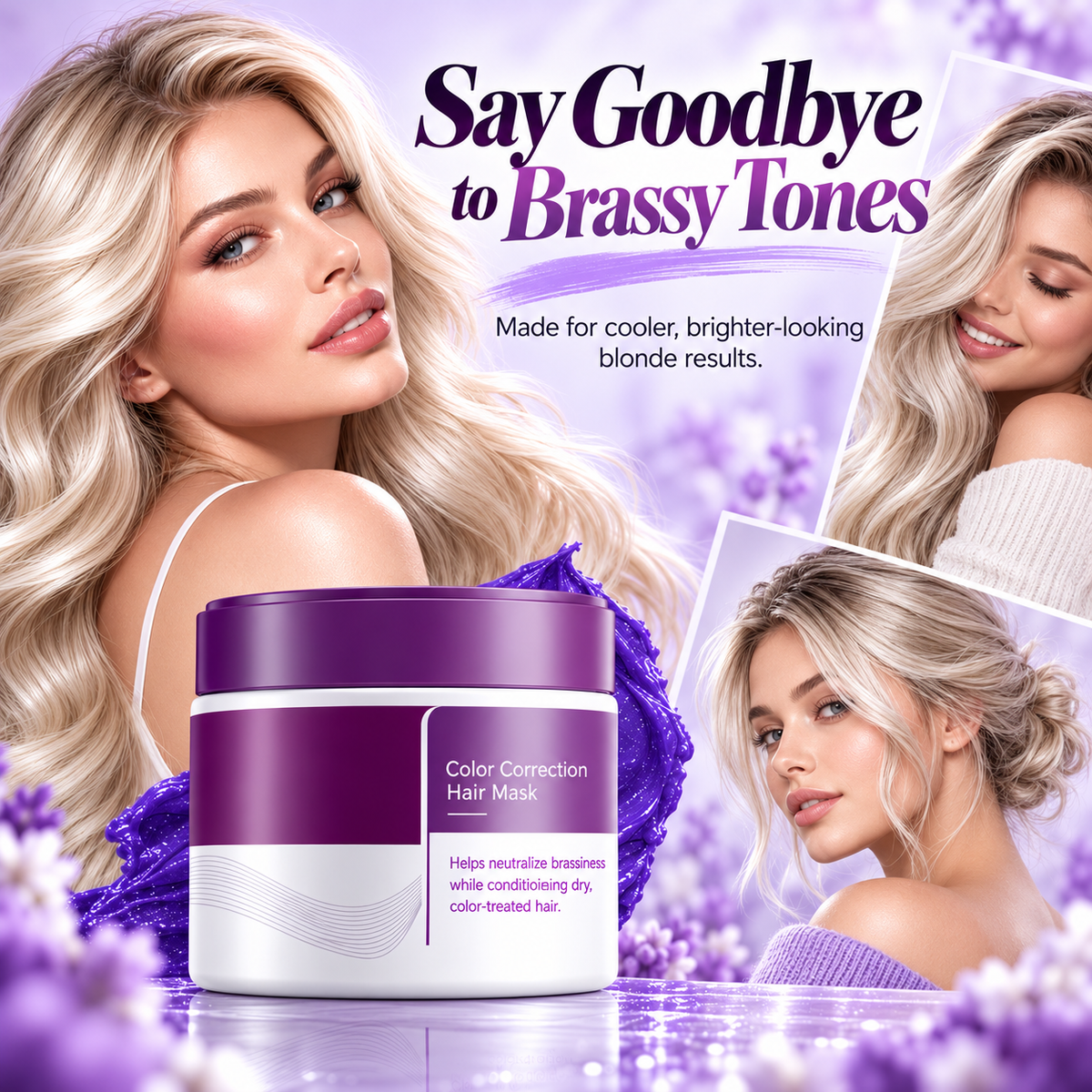 💜 Purple Toning Hair Mask – Cooler Blonde, Softer & Brighter-Looking Hair