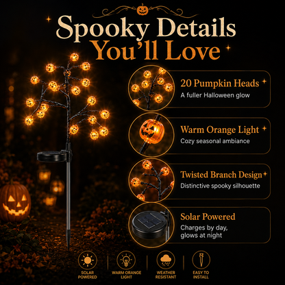🎃 Solar Halloween Pumpkin Stake Lights (20 LED) ☀️