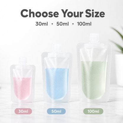 💧 Portable Refillable Liquid Squeeze Travel Toiletry Pouches ✈️