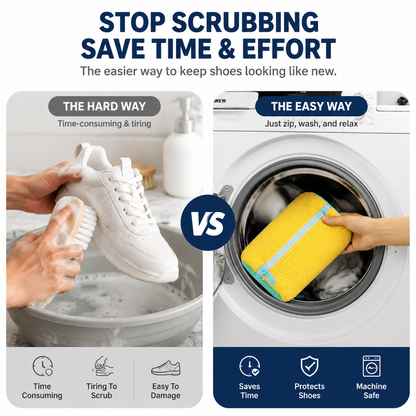 👟 Machine Washable Shoe Cleaning Bag with 360 Degree Plush Microfiber Bristles 🧼