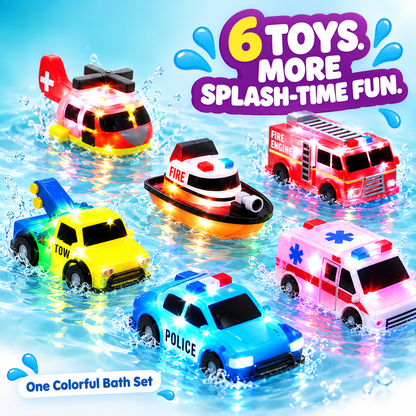 🛁 Water-Activated Light-Up Floating Bath Toys (6 PCS) – Mold-Free Sensory Tub Toys ✨