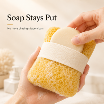 🧼 Rich Lather Soap Pocket Sponge | Non-Slip Shower Essential 🫧