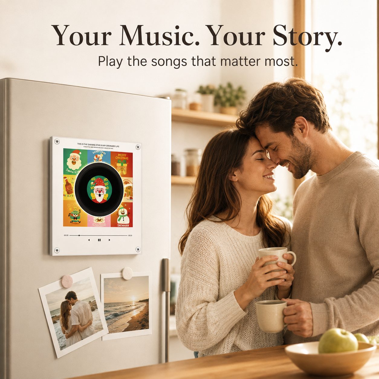 🎵 Magnetic NFC Acrylic Music Player with 9 Mini Vinyl Discs ✨