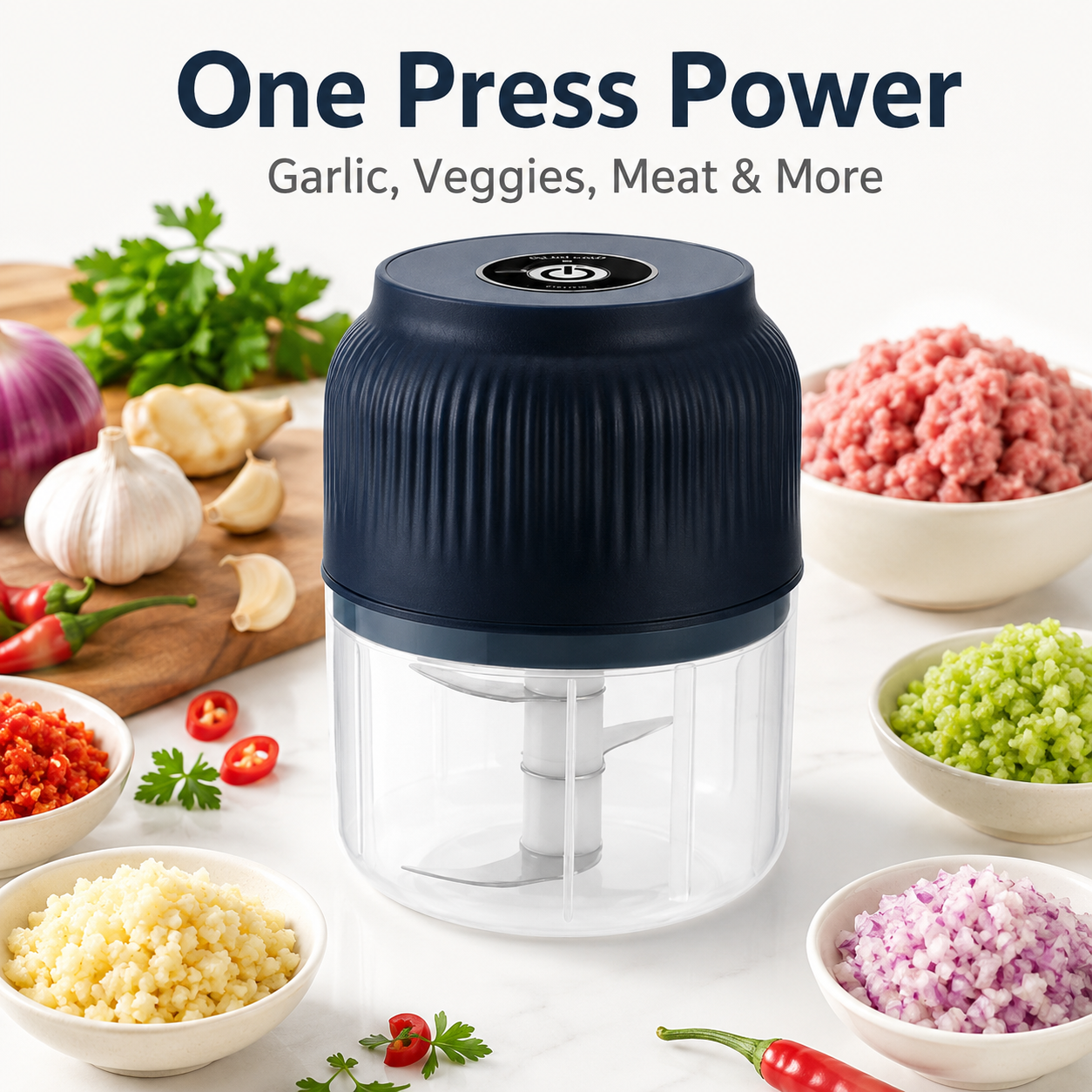 Mini Electric Food Chopper – Fast, Clean & Easy Meal Prep 🍳 – povlya.com