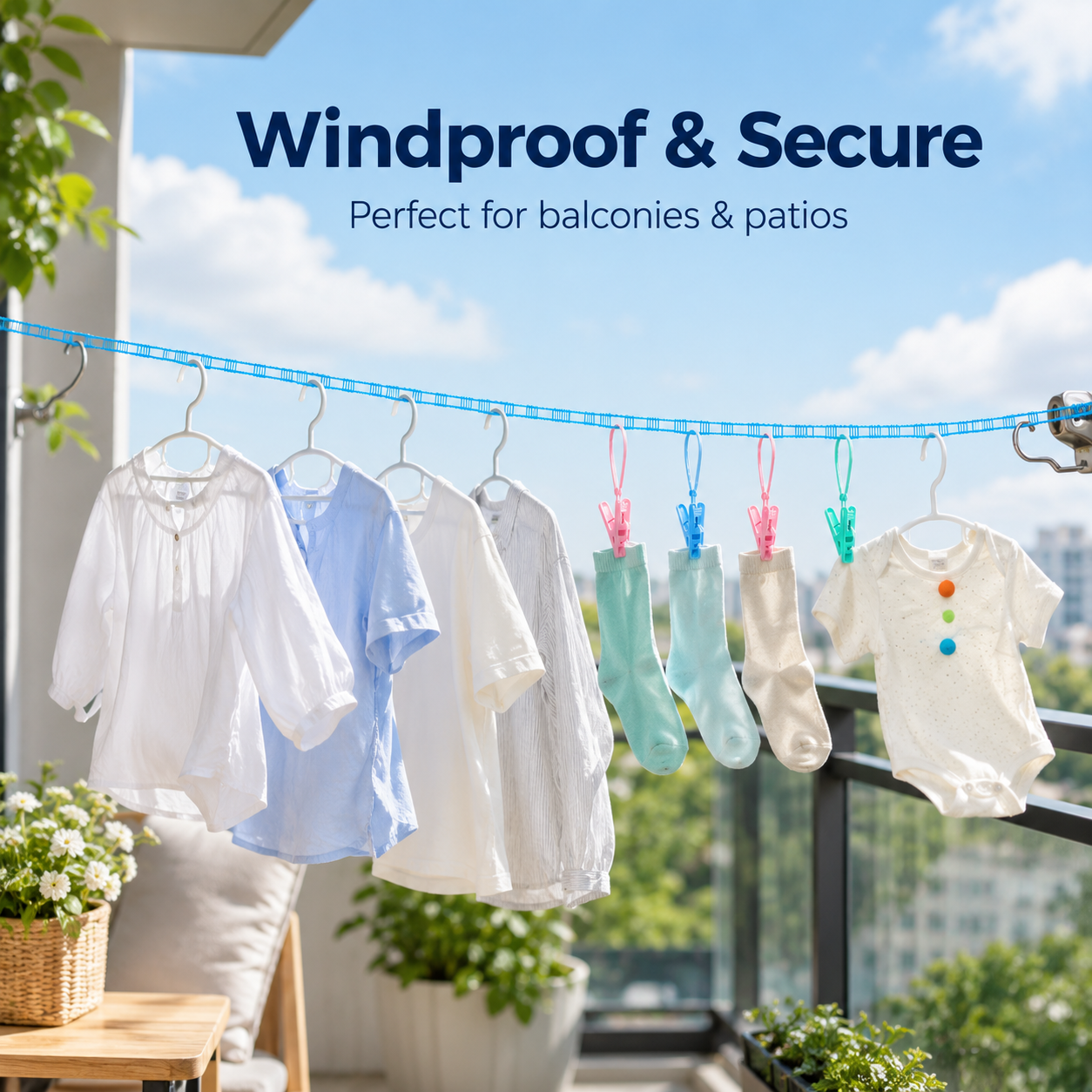 🌬️ Portable Windproof Clothesline – Anti-Slip Drying Rope for Travel, Balcony & Small Spaces
