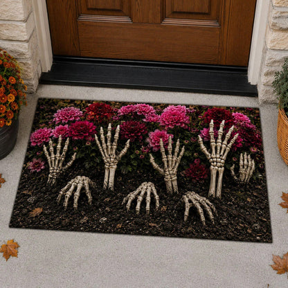 🎃 Halloween Plush Doormat – Soft Crystal Velvet Entryway Mat, Non-Slip Front Door Rug for Festive Home Decor