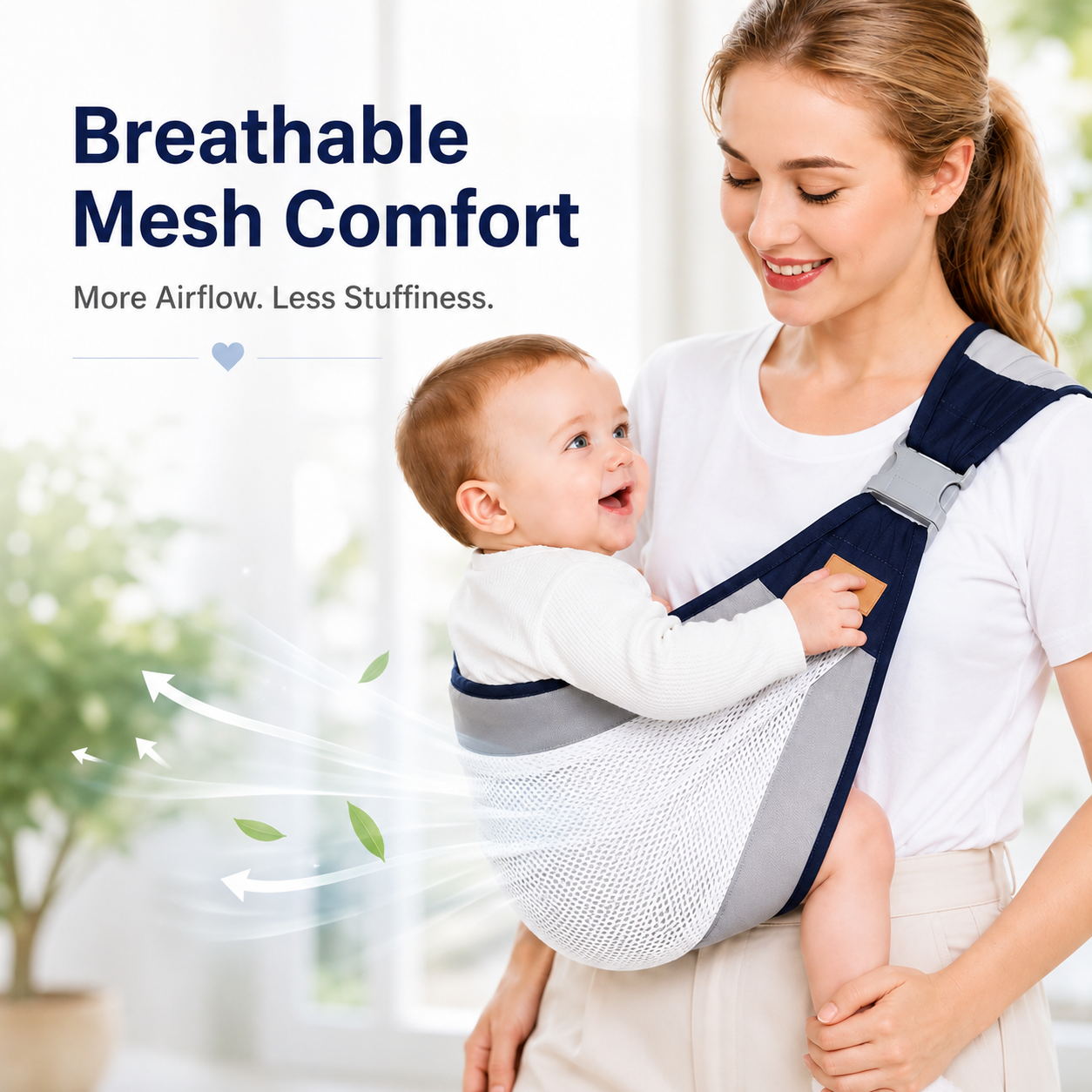 👶 Ergonomic Breathable Baby Sling Carrier with Padded Strap 🌟
