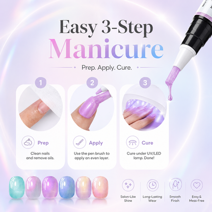 ⚡50K+ Sold💅 5-in-1 Gel Nail Polish Pen – Salon-Style Shimmer Manicure at Home