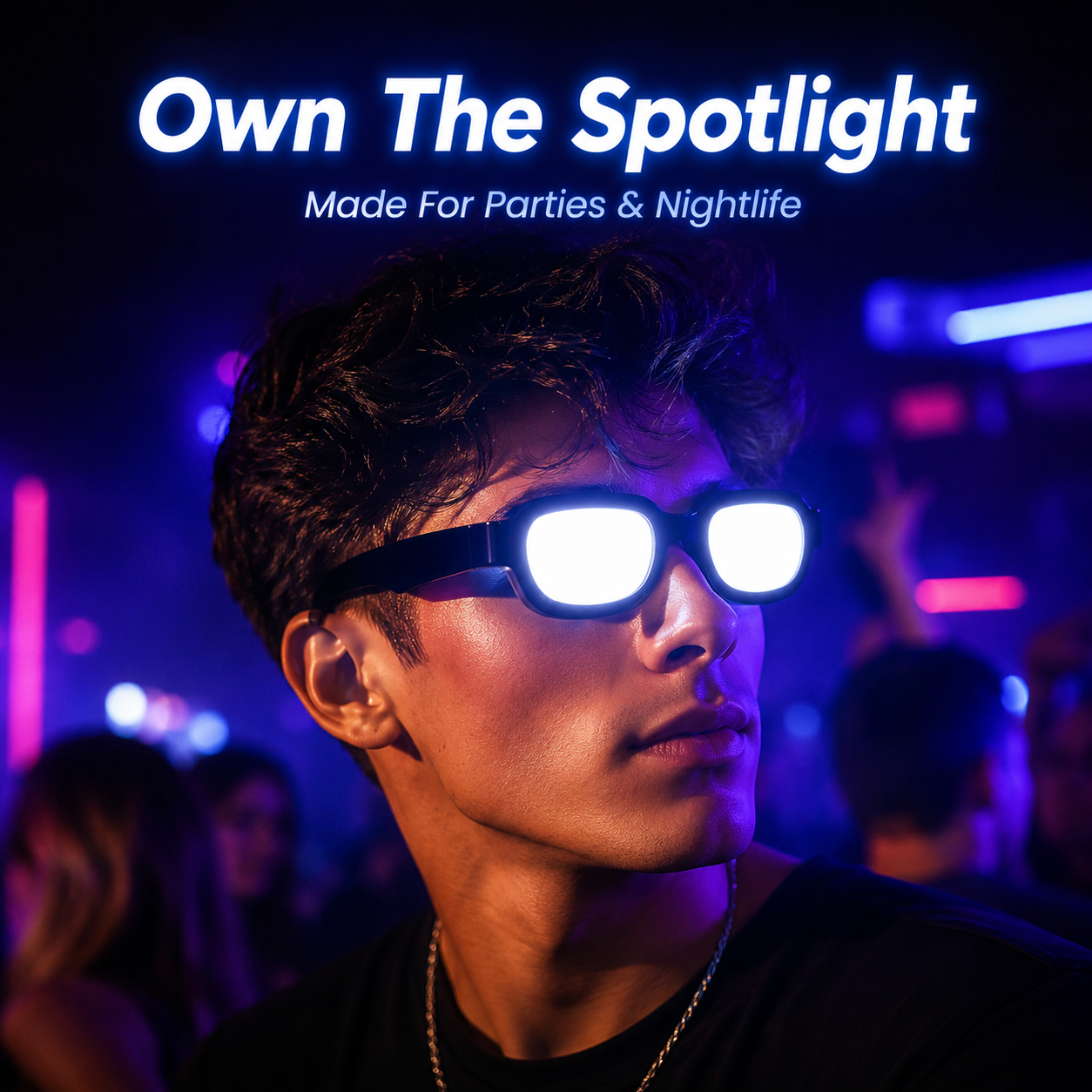 🕶️ Cyberpunk LED Light Up Glasses Touch Control Rechargeable Party Eyewear ⚡